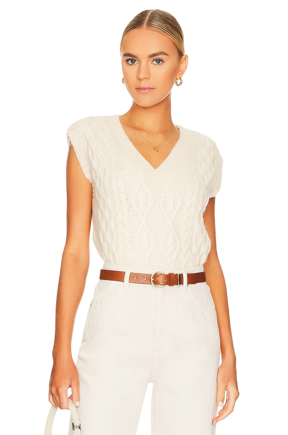 CHALECO CROPPED CABLE Cream 3 CHALECO CROPPED CABLE Cream