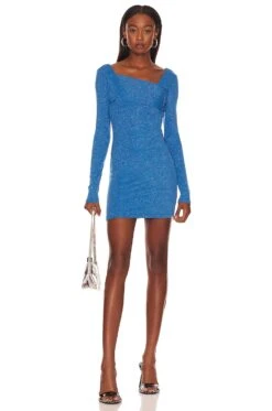 Elandra Mini Dress Blue Metallic