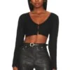 Ramona Crop Sweater Black -Camila coelho Shop AAYR WK30 V1