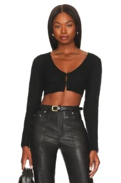 Ramona Crop Sweater Black