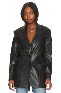 X REVOLVE Agnes Blazer Noir -Camila coelho Shop AFFM WO10 V2