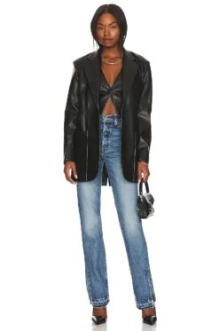 X REVOLVE Agnes Blazer Noir -Camila coelho Shop AFFM WO10 V5