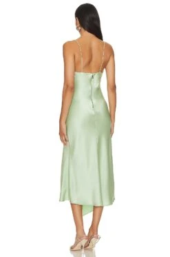 Alice + Olivia Harmony Midi Dress Green Tea -Camila coelho Shop ALI WD1039 V3