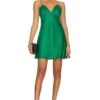 Alice + Olivia Julietta Mini Slip Dress Emerald -Camila coelho Shop ALI WD1053 V1