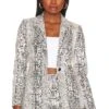Alice + Olivia Breann Faux Snake Blazer Off White & Black 2 Alice + Olivia Breann Faux Snake Blazer Off White & Black -Camila coelho Shop ALI WO189 V1