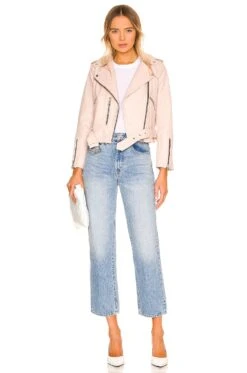 AllSaints Balfern Biker Jacket Light Pink -Camila coelho Shop ALLR WO107 V5