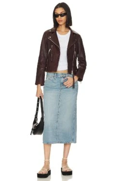 AllSaints Neko Leather Biker Jacket Oxblood Red -Camila coelho Shop ALLR WO152 V5