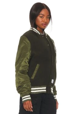 Alpha Industries MA-1 Wool Varsity Jacket Dark Green -Camila coelho Shop ALPR WO73 V3