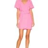 Short Sleeve Durand Mini Dress Shocking Pink 2 Short Sleeve Durand Mini Dress Shocking Pink -Camila coelho Shop AMAN WD1503 V1