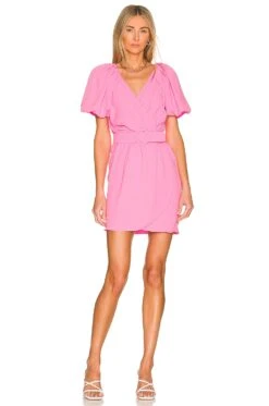 Short Sleeve Durand Mini Dress Shocking Pink