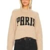 ANINE BING Kendrick University Paris Sweater Light Camel -Camila coelho Shop ANIN WK115 V1