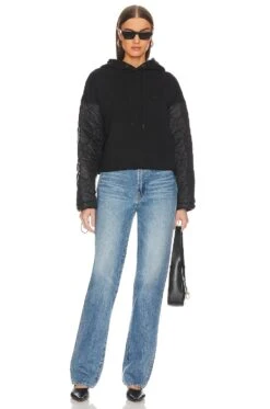 ANINE BING Ardon Monogram Hoodie Black -Camila coelho Shop ANIN WK131 V4