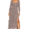 Lovestruck Midi Dress Brown Purple Multi 2 Lovestruck Midi Dress Brown Purple Multi -Camila coelho Shop ASTR WD314 V1