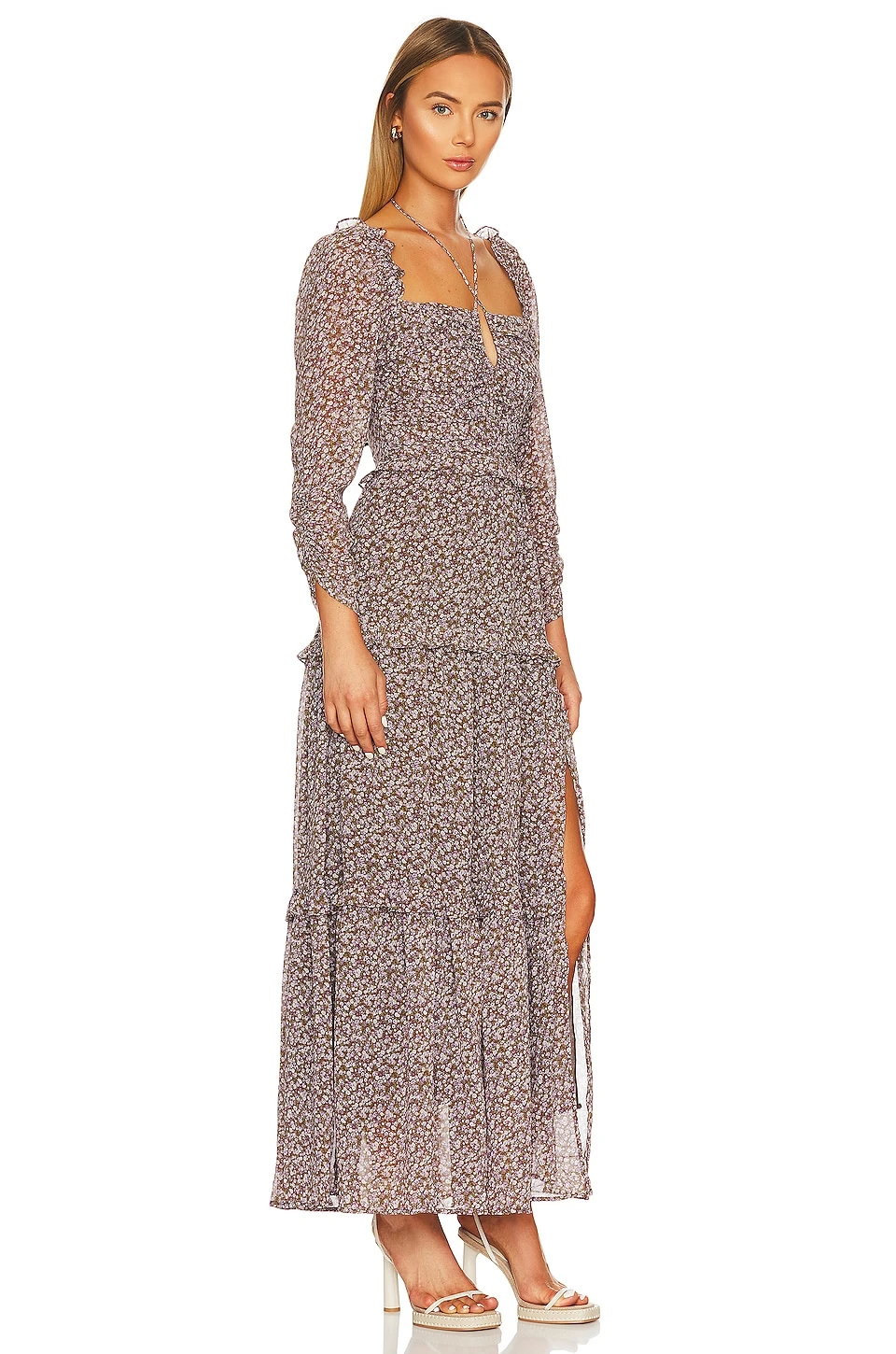 Lovestruck Midi Dress Brown Purple Multi 4 Lovestruck Midi Dress Brown Purple Multi - Image 2