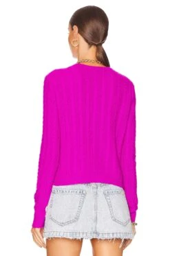 Vintage Cable Cardigan Fuchsia -Camila coelho Shop AUTU WK892 V3