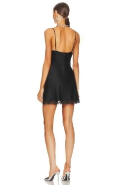 ALEXANDER WANG Slip Dress With Lace Black -Camila coelho Shop AWAR WD5 V3