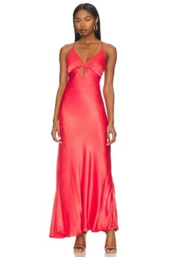 Bardot Zuri Slip Dress Hot Coral