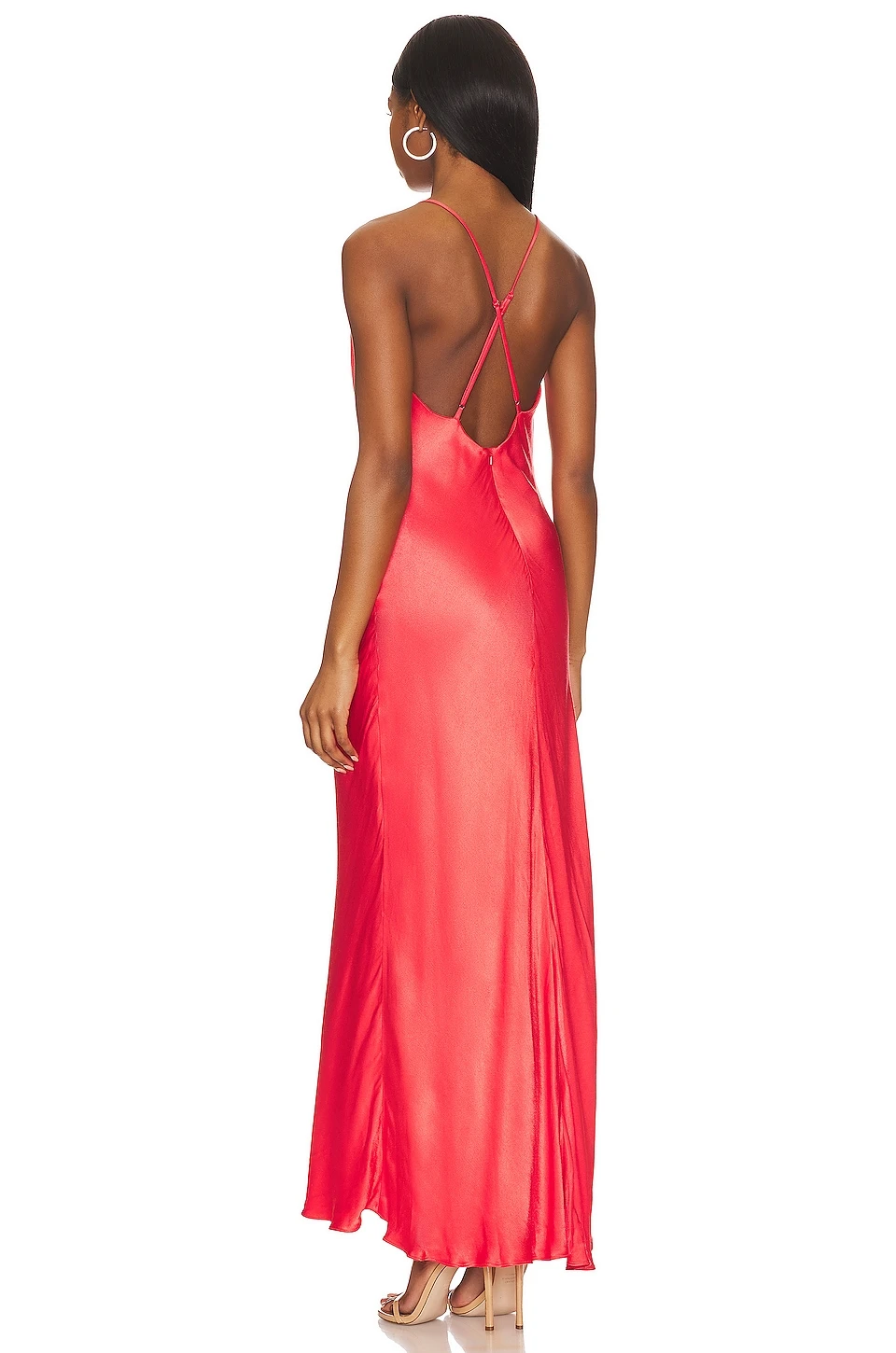 Bardot Zuri Slip Dress Hot Coral 5 Bardot Zuri Slip Dress Hot Coral - Image 3