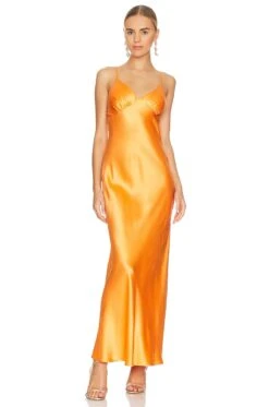 BEC + BRIDGE Amber V Maxi Dress Nectarine Orange