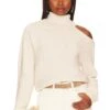 BCBGeneration Mock Neck Cutout Sweater Ivory Champagne -Camila coelho Shop BGEN WK97 V1