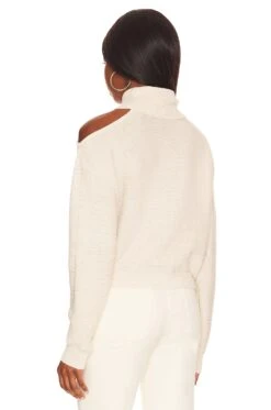 BCBGeneration Mock Neck Cutout Sweater Ivory Champagne -Camila coelho Shop BGEN WK97 V3