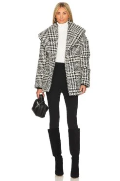 Plaid Puffer Coat Pure Emotions -Camila coelho Shop BLAN WO307 V5