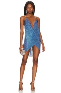 Xenia Wrap Dress Blue & Indigo -Camila coelho Shop BROR WD491 V4