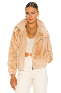BLOUSON IMITATION FOURRURE ORLANDO Beige