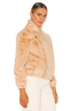 BLOUSON IMITATION FOURRURE ORLANDO Beige -Camila coelho Shop BUBR WO13 V3
