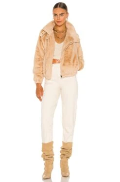 BLOUSON IMITATION FOURRURE ORLANDO Beige -Camila coelho Shop BUBR WO13 V5
