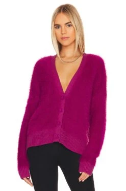 Winnie Hairy Yam Cardigan Magenta