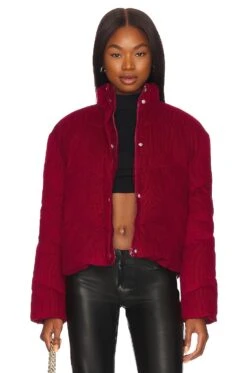 Blake Corduroy Quilted Jacket Crimson