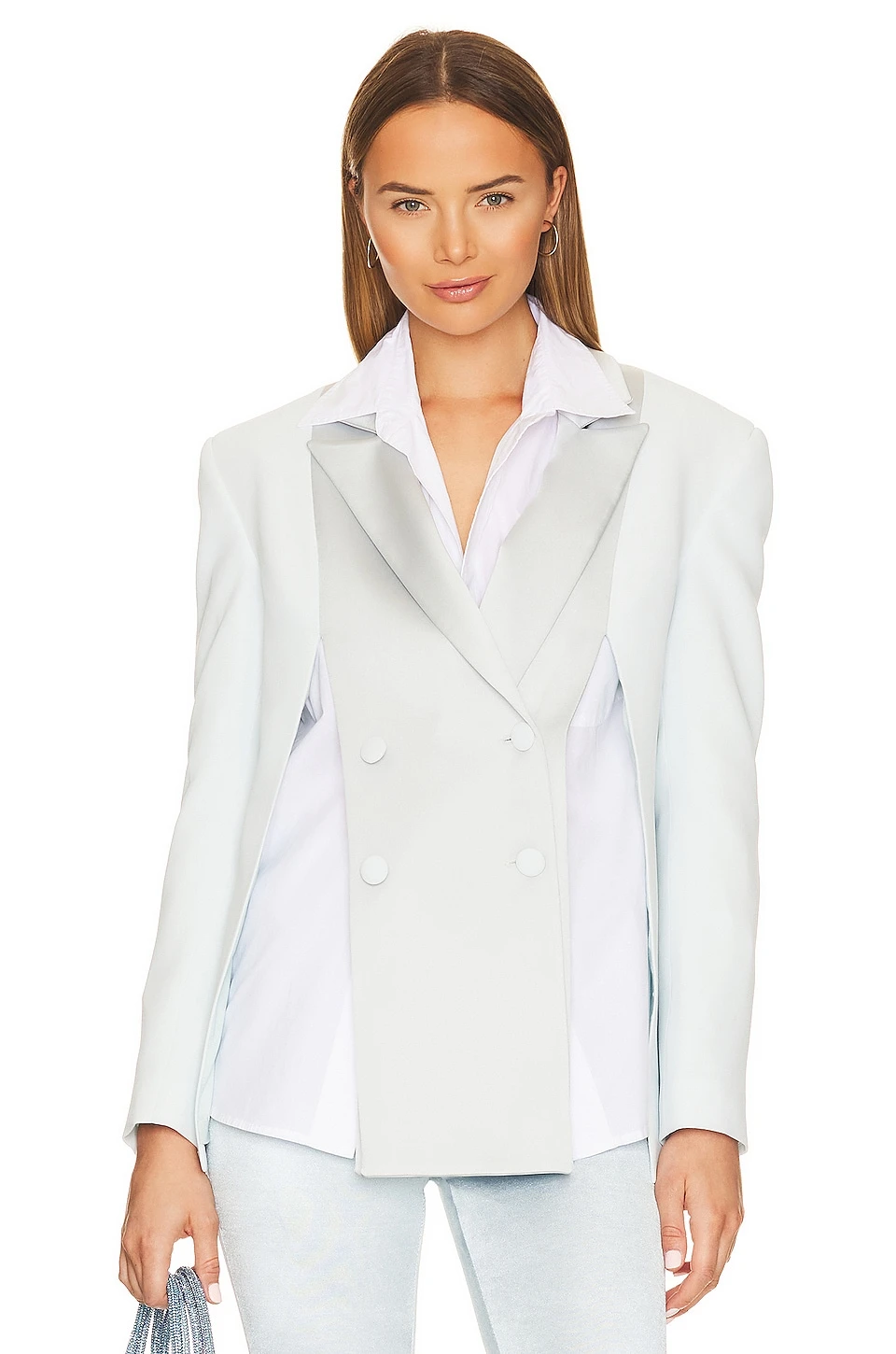 Double Breasted Blazer Baby Blue 3 Double Breasted Blazer Baby Blue