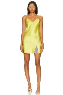 Mini Slip Dress Chartreuse
