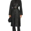 X Marianna Hewitt Tim Leather Trench Coat Black -Camila coelho Shop EAVR WO102 V1