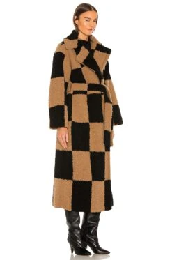 Arlo Coat Black & Tan Check -Camila coelho Shop EAVR WO69 V3