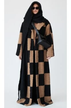 Arlo Coat Black & Tan Check -Camila coelho Shop EAVR WO69 V5