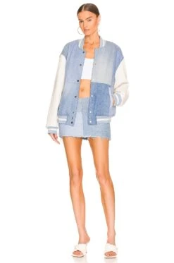 Varsity Jacket Light Blue And Ivory -Camila coelho Shop EBDR WO2 V4