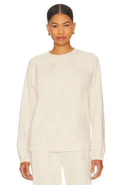 Eberjey Luxe Long Sweatshirt Botanical Oat