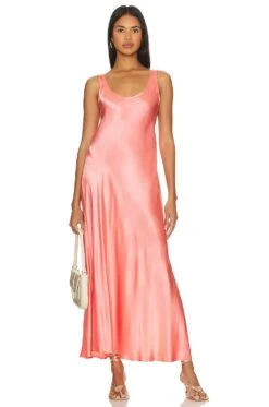 Satin Tank Dress Coral