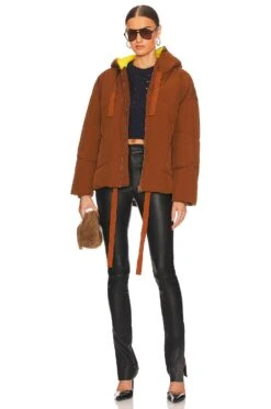 ESSENTIEL ANTWERP Chameleon Puffer Jacket Sepia -Camila coelho Shop ESSE WO26 V5