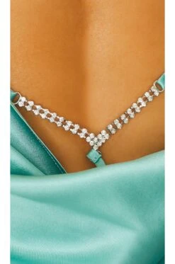 Fleur Du Mal Crystal Low Back Mini Slip Dress Bright Jade -Camila coelho Shop FLER WD27 V4