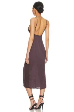 FREE PEOPLE X Intimately FP City Cool Midi Slip Chocolate -Camila coelho Shop FREE WD2493 V3