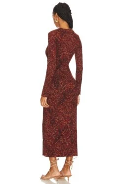 FREE PEOPLE Shayla Wrap Midi Dress Chocolate Combo 7 FREE PEOPLE Shayla Wrap Midi Dress Chocolate Combo -Camila coelho Shop FREE WD2597 V3
