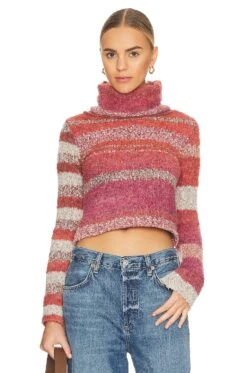 FREE PEOPLE My Girl Turtleneck Top Midnight Pearl -Camila coelho Shop FREE WK1076 V1