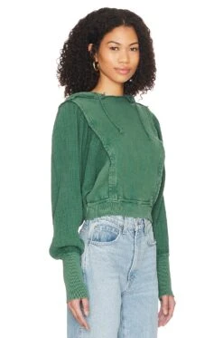 FREE PEOPLE Love Letter Hoodie Jaded -Camila coelho Shop FREE WK1079 V2