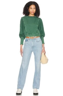 FREE PEOPLE Love Letter Hoodie Jaded -Camila coelho Shop FREE WK1079 V4