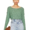 FREE PEOPLE Changing Tides Pullover White Spruce -Camila coelho Shop FREE WK1082 V1