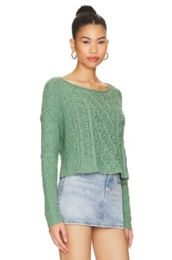 FREE PEOPLE Changing Tides Pullover White Spruce -Camila coelho Shop FREE WK1082 V2