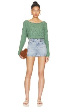 FREE PEOPLE Changing Tides Pullover White Spruce -Camila coelho Shop FREE WK1082 V4